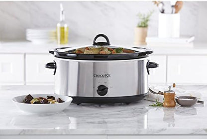 7 Quart Oval Manual Slow Cooker – Stainless Steel - Curated Catalog Y9