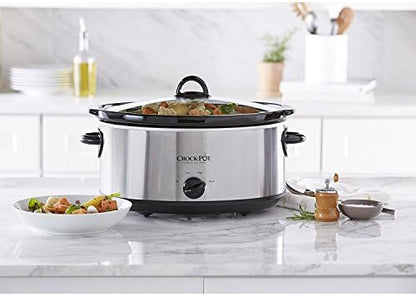 7 Quart Oval Manual Slow Cooker – Stainless Steel - Curated Catalog Y9