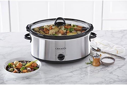 7 Quart Oval Manual Slow Cooker – Stainless Steel - Curated Catalog Y9