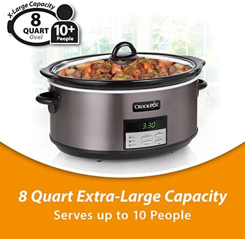 8 Quart Programmable Slow Cooker with Auto Warm - Curated Catalog C0