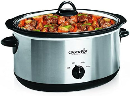 7 Quart Oval Manual Slow Cooker – Stainless Steel - Curated Catalog Y9