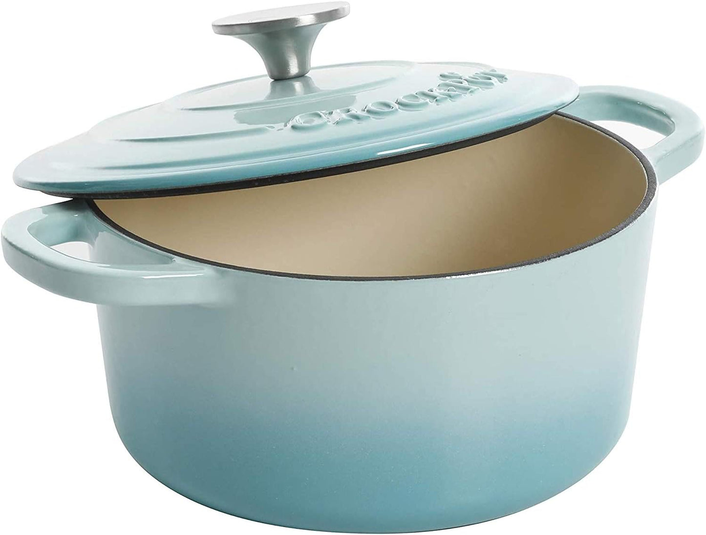 3 Quart Enameled Cast Iron Dutch Oven – Aqua - Curated Catalog B3