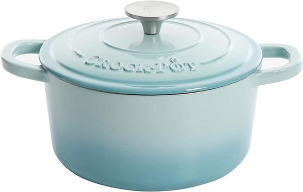 3 Quart Enameled Cast Iron Dutch Oven – Aqua - Curated Catalog B7