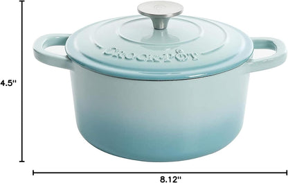 3 Quart Enameled Cast Iron Dutch Oven – Aqua - Curated Catalog B3